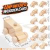 12/8 Stück Holz DIY Auto Spielzeug Unfertige Autos Bemalbare Rennautos Spielzeug DIY Bastelarbeiten für Schüler Holzbearbeitung Kindergeburtstagsparty Mädchen