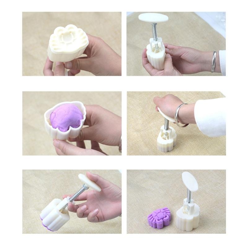 Plastic Material Mooncake Mold Gourd Shaped Stamps Moon Cakes Moulds for Mid-Autumn Festival DIY Baking Mooncake Use