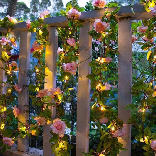

Светодиодная гирлянда, украшение двора на открытом воздухе, свет из розовой лозы, световая гирлянда нового цвета, световая гирлянда из солнечной розы, 8 режимов Battery 2m 20LED