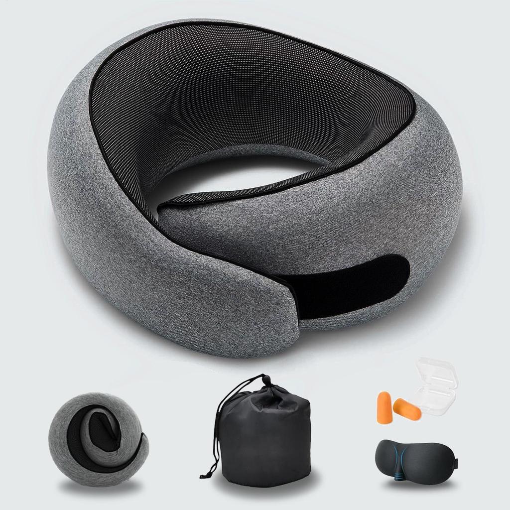 U-Shaped Memory Foam Neck Pillow: Comfortable, Portable Support for Travel