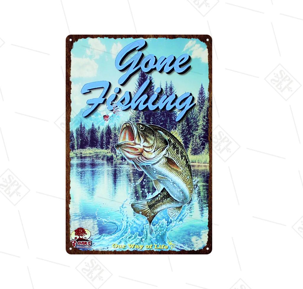 Animal Metal Sign Vintage Forest Park Doorplate Cat Bird Metal Tin Plate Fishing Plaque Bar Wall Sticker Farm Home Decoration