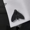 Dark Grunge Style Clothing Hardware Vintage Moth Button Covers, Gothic Skull Snap On Shirt Non Sew Covers for Cuffs Metal Cufflinks Accessories Collar