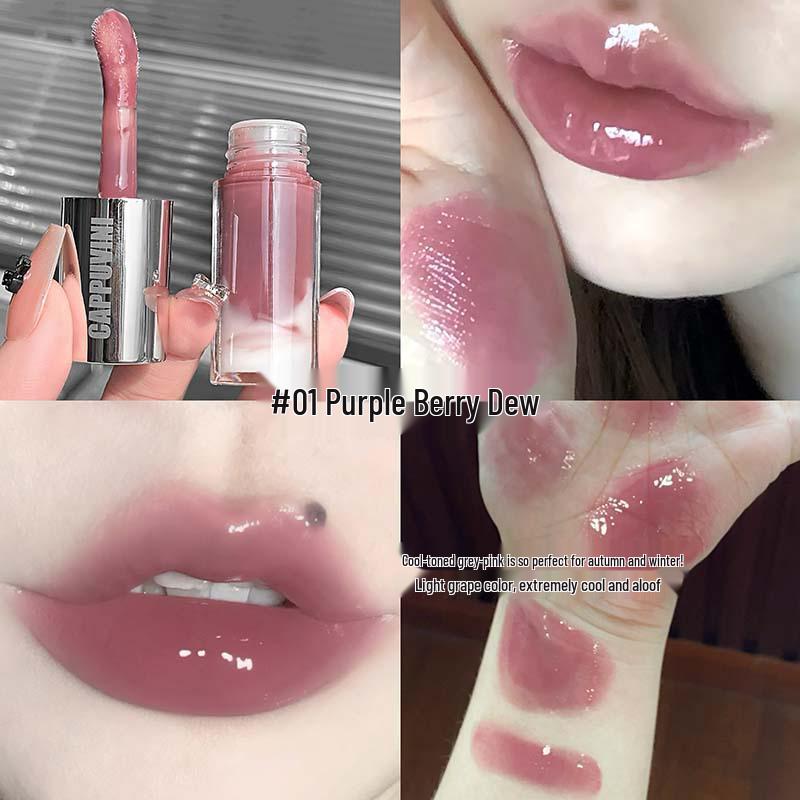 Cappuvini Berry White Kristall Klarer Lipgloss - Aufpolsterndes, Aufhellendes, Feuchtigkeitsspendendes Finish für Schüler