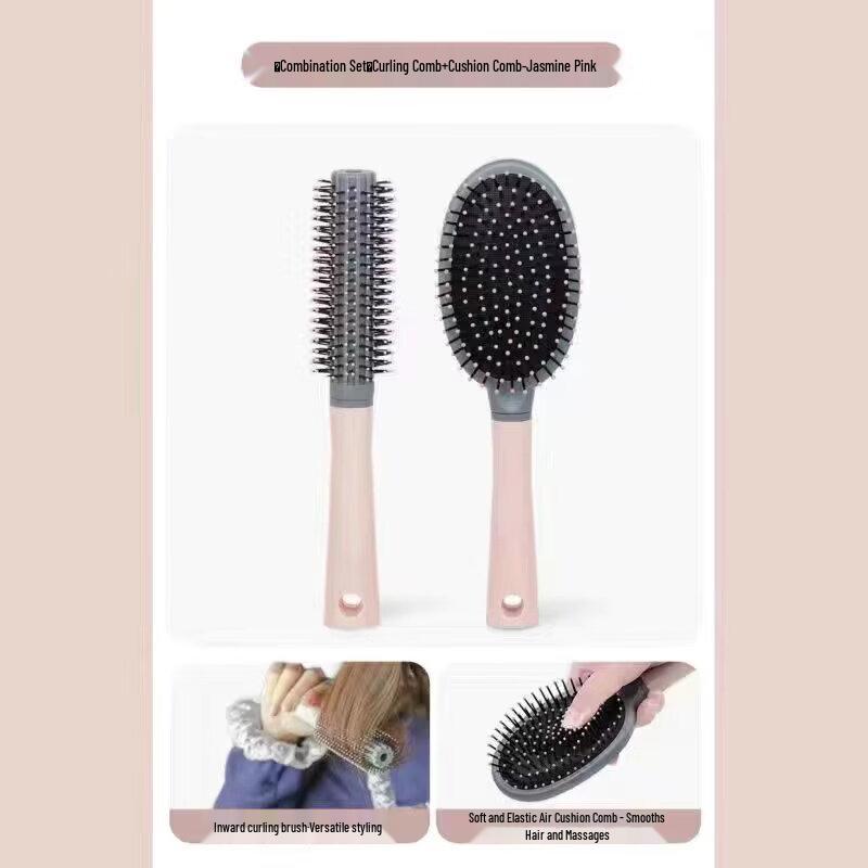 SPACEXPERT Pink Air Cushion & Curling Comb Set