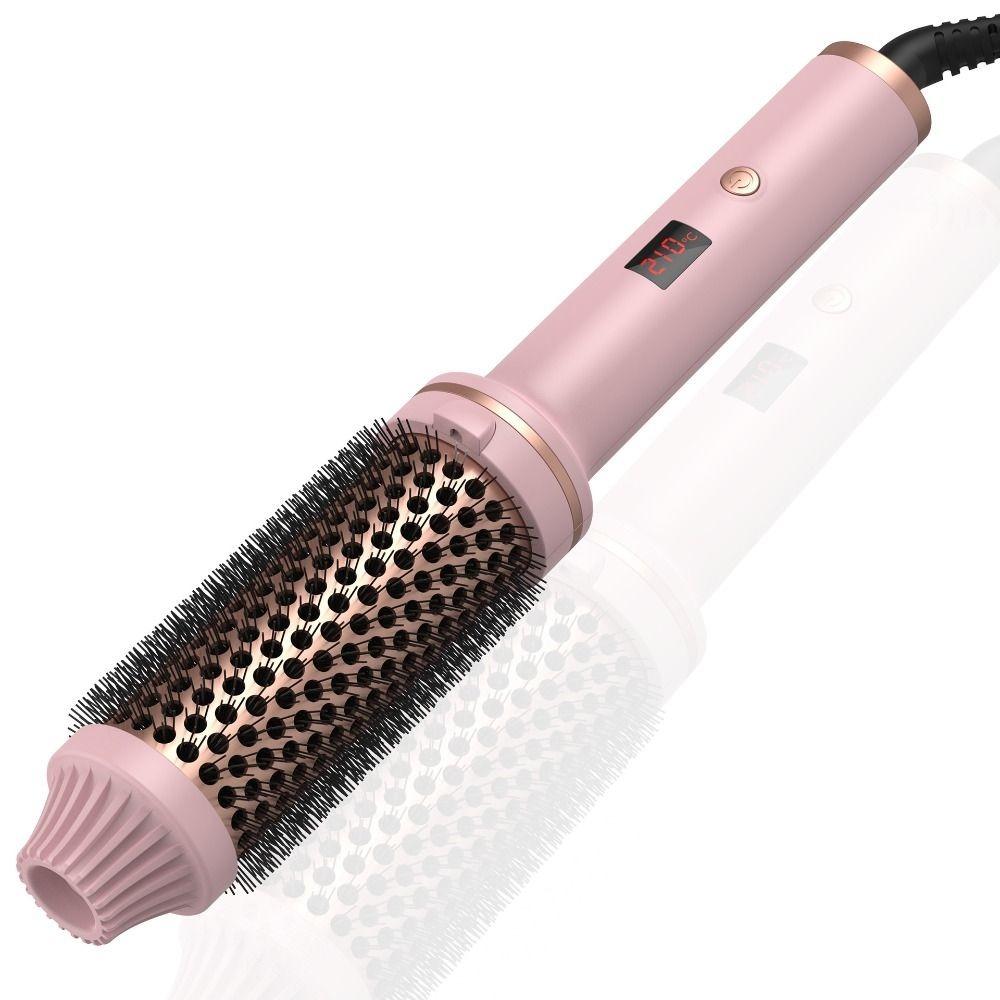 Ceramic 1.5 Inch Curling Iron Brush 3 IN 1 Volumizing Brush Straight and Curly Hair