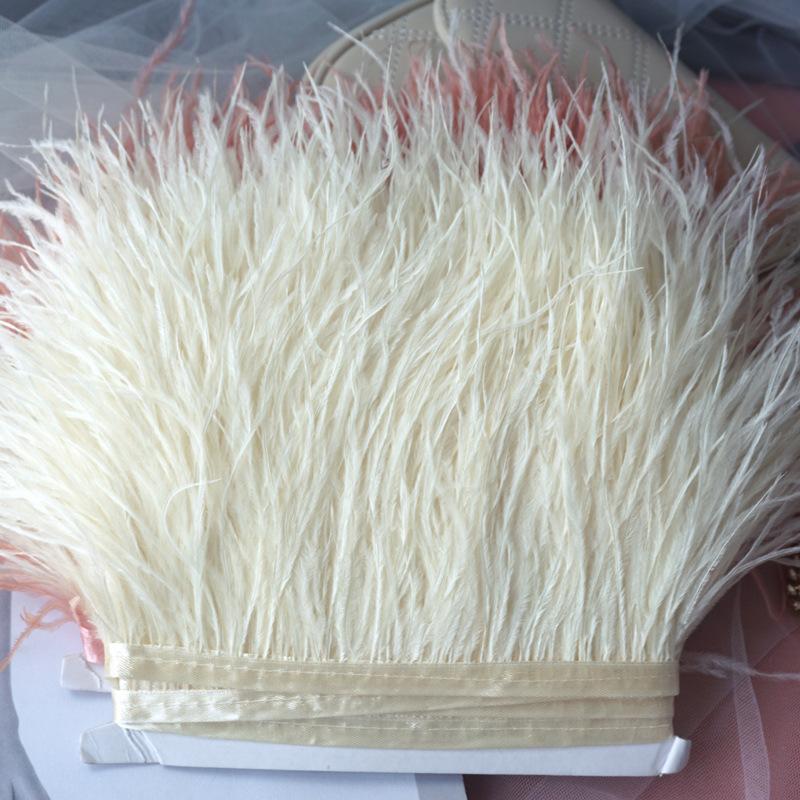 Decorative Feather Cloth Strip 10-15Cm Ostrich Hair Cloth Edge Dress Cuffs Latin Dance Skirt Diy Clothing Accessories