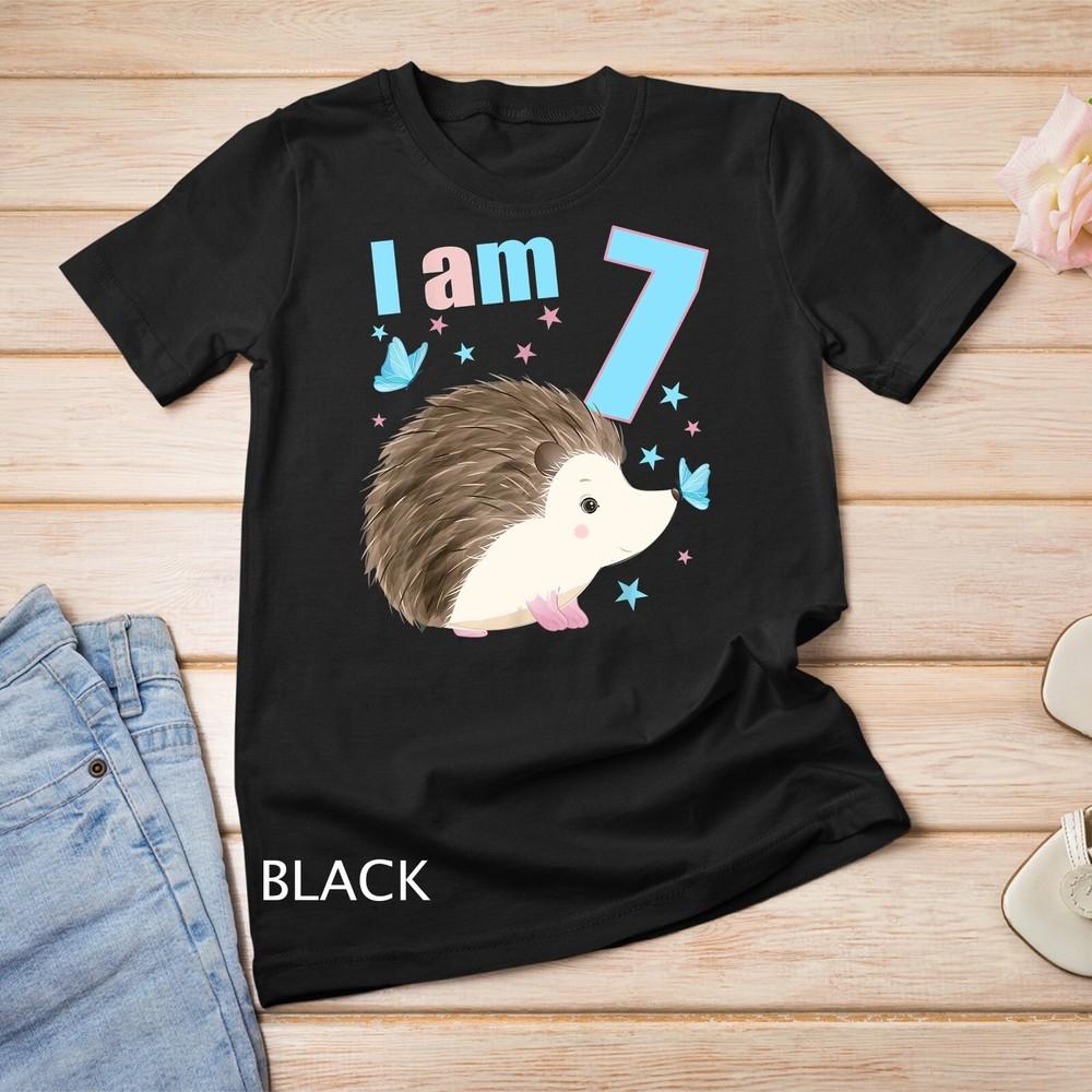 

7 Years old 7 birthday outfit Boy girl Hedgehog Unisex T-shirt 3XL
