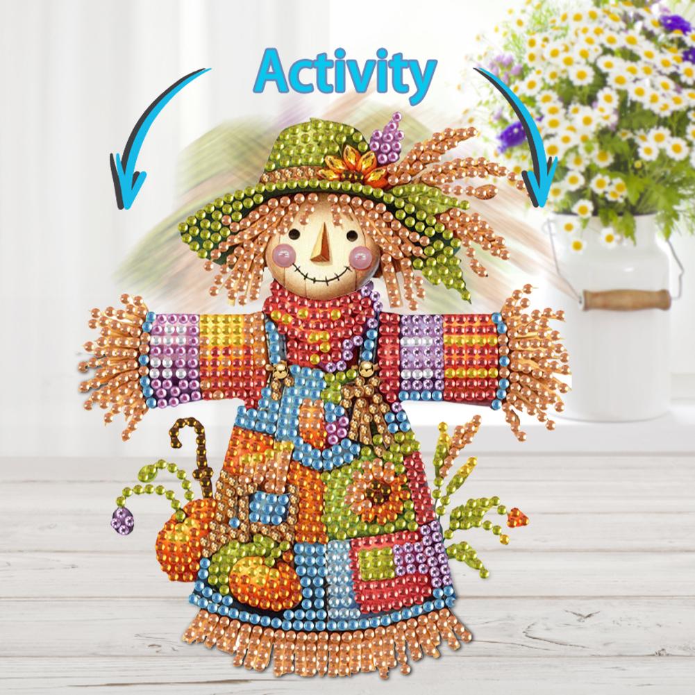 2D Flat Print Cat DIY Shaking Head Table Top Diamond Painting Ornament Kits Desktop Diamond Art Kits Bedroom Table Decoration