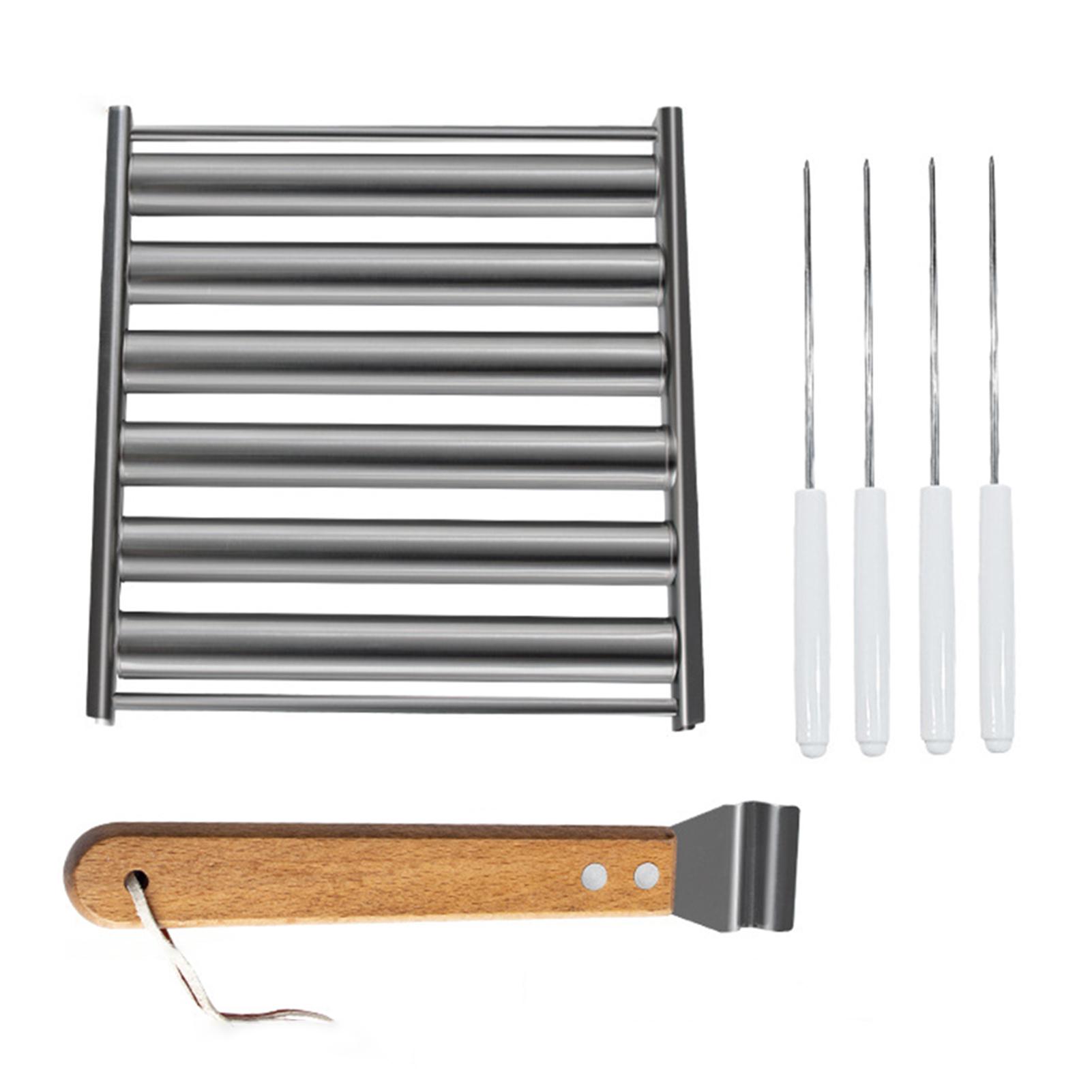 

1 шт. Подставка для хот-догов из нержавеющей стали, Съемный роликовый гриль для хот-догов, Многофункциональные решетки для барбекю для сосисок для барбекю, кемпинга