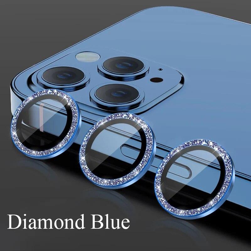 Linse Metal Ring Protector Glass For iPhone 11 12 13 14 15 Pro Max Mini Kamera Linsebeskyttelse For iPhone 14/15 Plus Kamera Film