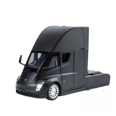 1/24 Tesla SEMI CAMION TRACTEUR Métal Moulé Sous Pression Modèle Automobile Simulation Son Lumière Tirant Vers l'Avant Ornement Jouet Garçon Cadeau