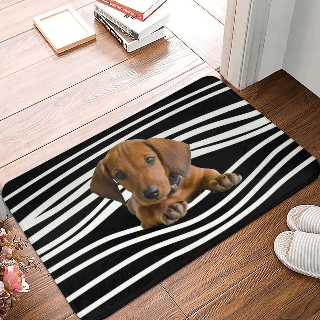 Modern and Fun Dachshund Patterns DoorMat, Non-slip Carpet, Suitable for Living Room, Bedroom, Bathroom, Holiday Home Decoration