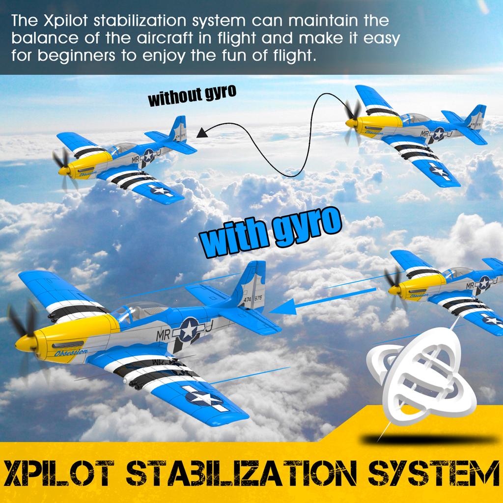 RC Airplane Fixed Wing Airplane with Gyroscope Auto Stable System Remote Controller for Children