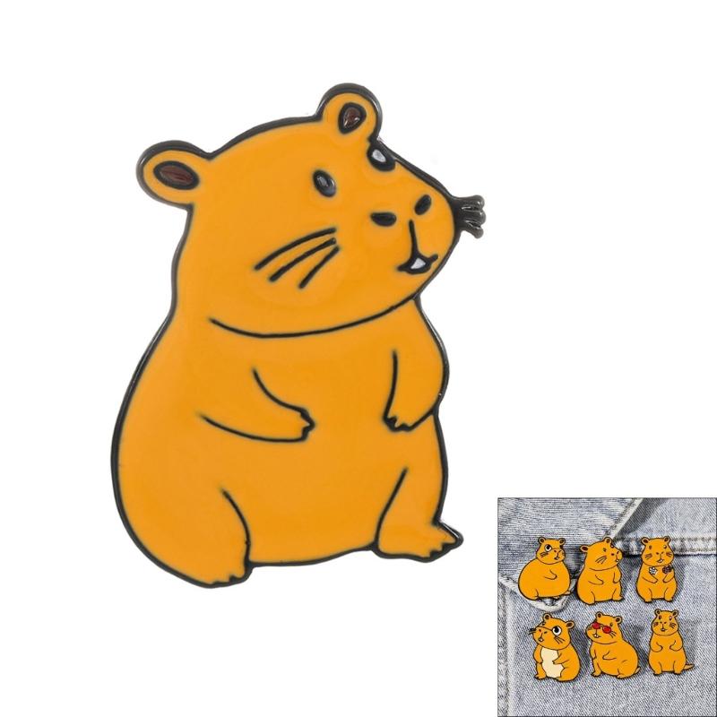 Cute Capybara Metal Badge Pin Trendy Capybara Designs Brooch Pin Badge Jewelry For Expressing Individual Style