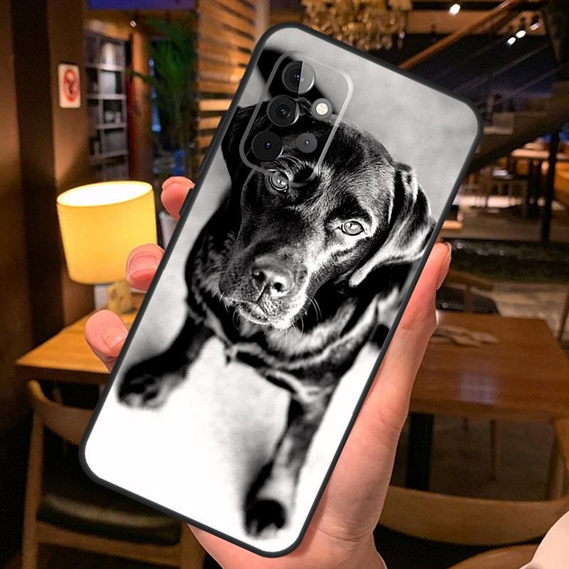 Black Labrador Dog Case For Samsung Galaxy A26 A16 A06 A55 A35 A15 A32 A12 A22 A52 A54 A34 A14 A56 A36 A13 A53