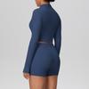 Women's Slim Fit Zip-Up Jacket & High-Waist Butt-Lifting Shorts Yoga Set