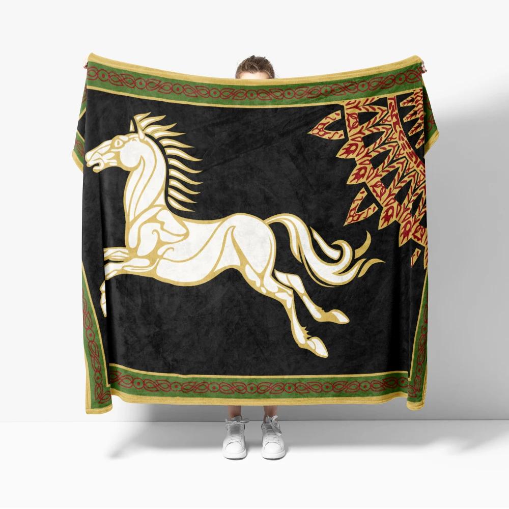 Lord Ring Horse Tree Flannel Throw Blanket for Sofa Decor Bed Perfect for Movie Nights with a Cute Design