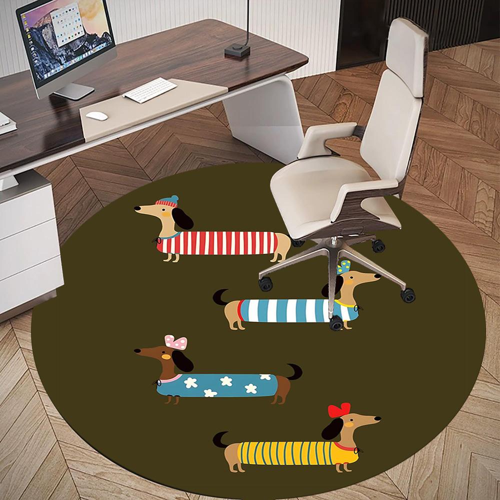 1pc sausage dog clothes Round Chair mat Area Rug - Non-Slip, Floor Mat for Office, Bedroom, and Indoor Decor c1125108