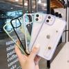 Candy color frame transparent TPU mobile phone case, suitable for 13pro Apple xsmax mobile phone case XR with wrist strap 12p.