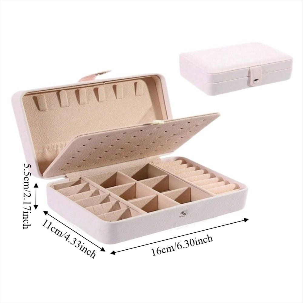 High-end Portable Jewelry Storage Box Large Capacity Double-layer Earring And Ring Jewelry Box Exquisite Display