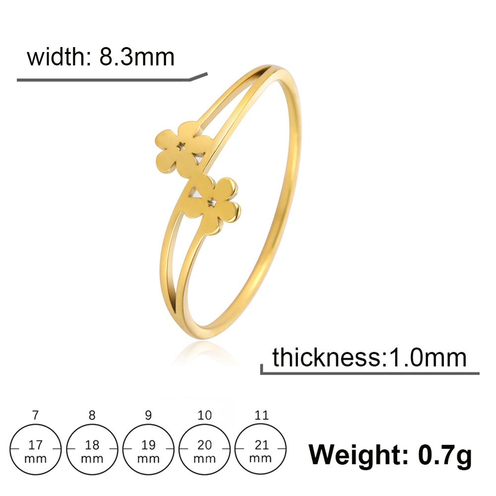 Stainless Steel Small Elegant Flower Ring Women Bohemian Finger Rings 2026 Fashion Wedding Band Jewelry Birthday Gift