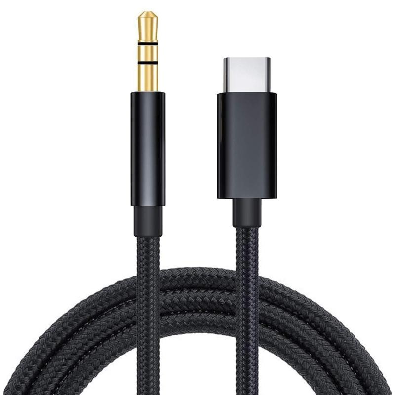 Type C To 3.5mm Audios Cable USB C To 3.5mm Cord for High Fidelitys Sound In Car &Headphone Support Noise Cancellation