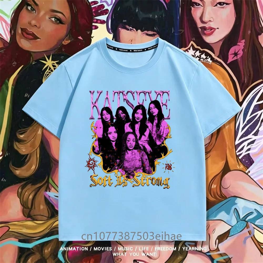 Trendy Katseye T Shirt Kpop Team Member Pattern Unisex Short Tee Boys Girl Megan Daniella Manon Lara Sofia Yunchae Street Outfit