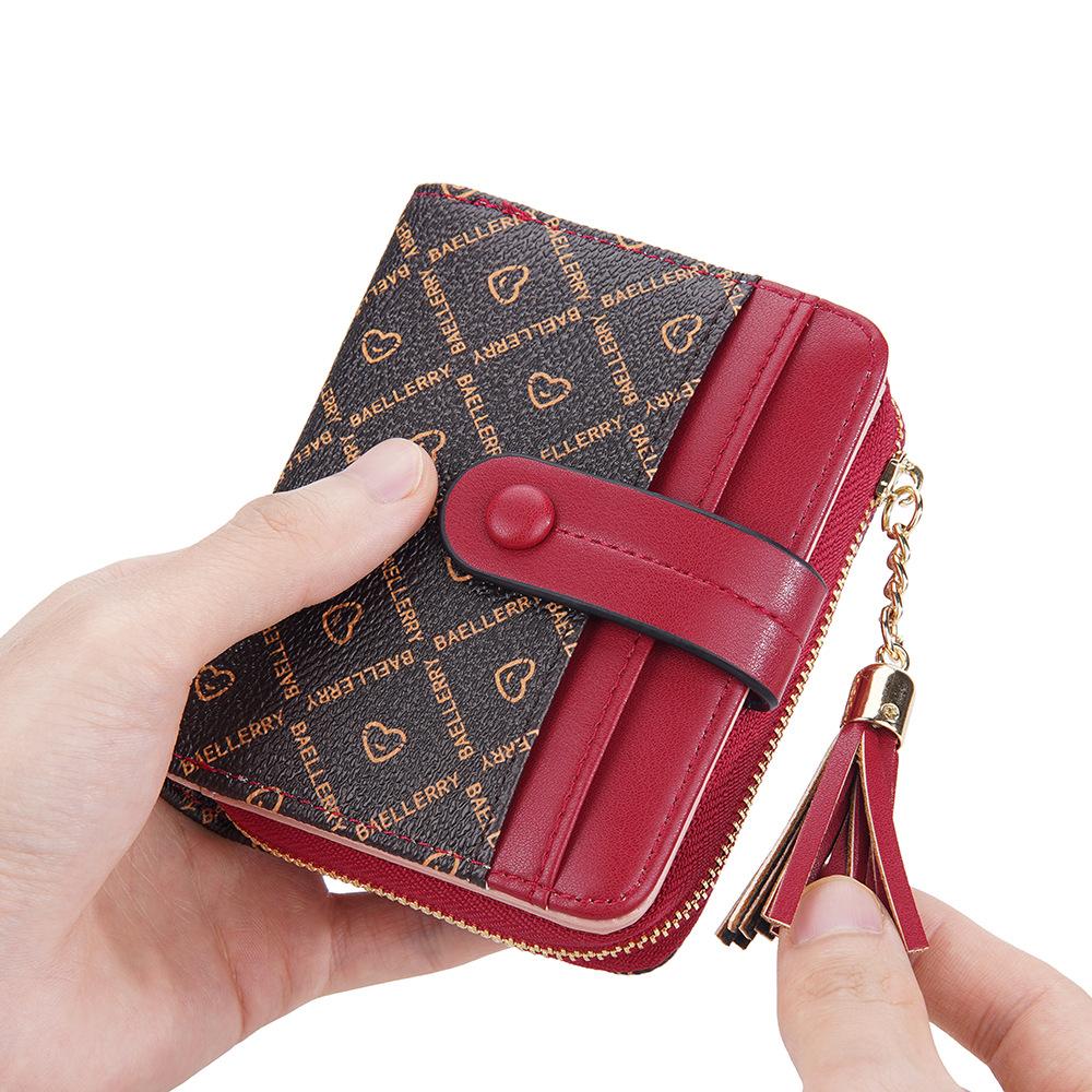 Damski Krótki Portfel Patchworkowy Drukowany w Kratę Portfel Wiele Przegródek na Karty Składany Zapinany na Zatrzask Etui na Banknoty Zapinana na Zamek Kieszonka na Monety Skórzany PU Uchwyt na Karty