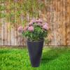 Grauer runder Plastik-Gartentopf 28x45 cm