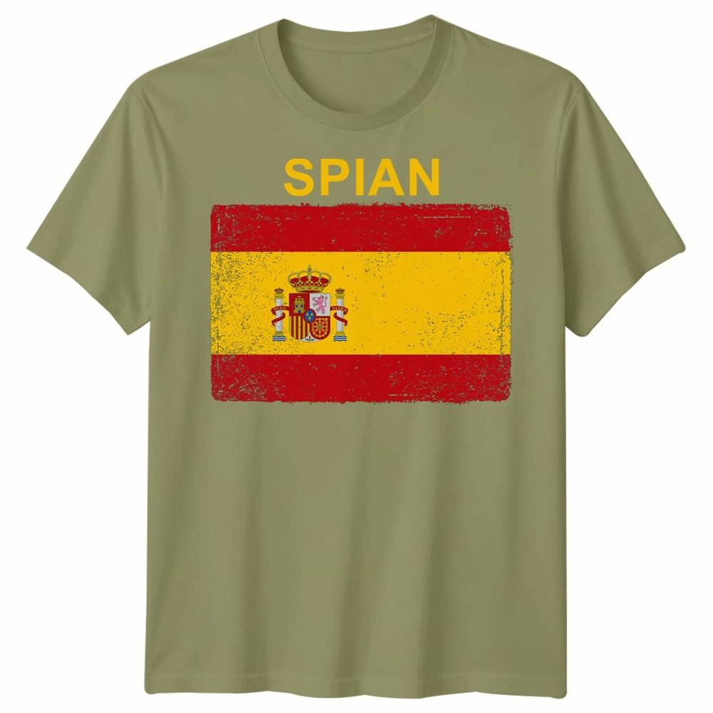 Spain Spanish Day Unisex T Shirts Grunge Flag Country Gift Football Novelty