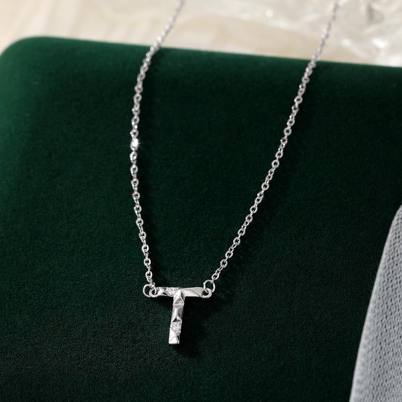 Banyan Tree S925 Silber Halskette mit englischen Buchstaben und Diamanten – Elegante und vielseitige Schlüsselbeinkette für Damen