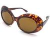 Oval Sunglasses 70s Design Tortoiseshell Black