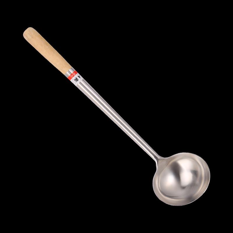 Stainless Steel Large Spatula for The Cafeteria, Wooden Handle, 1.5 Feet, Thickened and Lengthened Spatula, Chef's Wok, Wok, Strainer, Long Handle