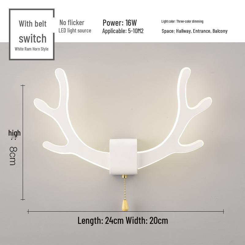 Creative Modern Horn LED Wall Lamp for Children's Bedroom and Bedside