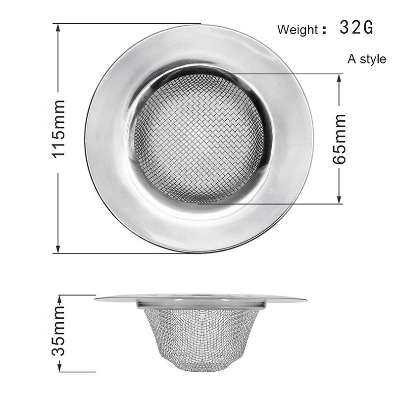 1PCS Filter kuchynského drezu Sieťka z nehrdzavejúcej ocele Sitko na drez Filter Sitko na drez do kúpeľne Odtokový otvor Sitko na filter Sitko na odpad