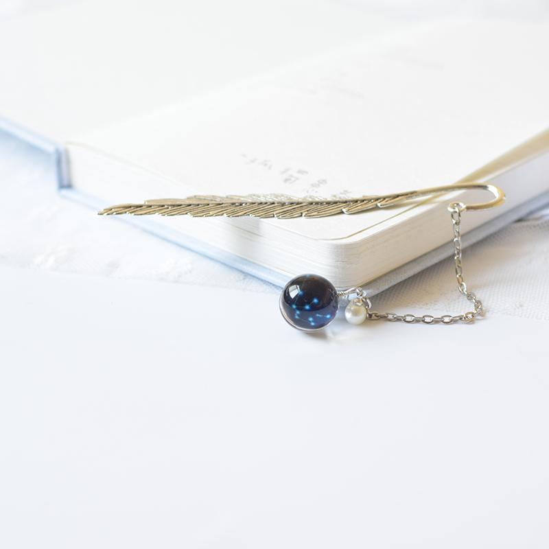 Noctilucent 12 Constellation Bookmark Ball Pendant Metal Book Mark School Supply