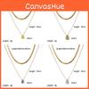 No Ip Stainless Steel Layered Water Drop Necklace With Zirconia For Women Fashion Jewelry
