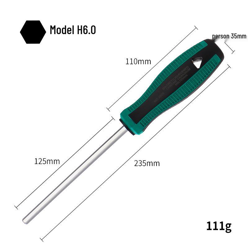 Magnetic Hex Key Screwdriver Set: Sizes H2-H8, Straight Shank