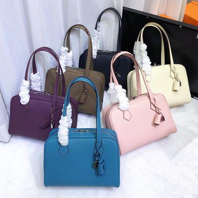 Head Layer TC Cowhide Victoria Bag Small New Boston Bag Tote Bag Commuting Large Capacity Armpit Bag