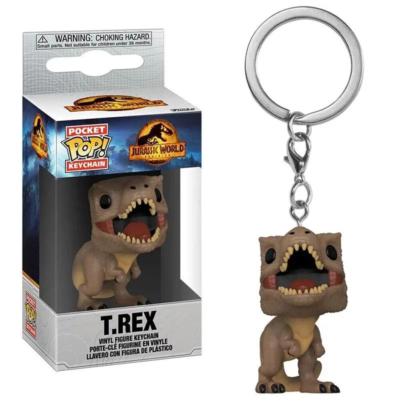 FUNKO POP Schlüsselanhänger Spielzeug Jurassic World T.REX VELOCIRAPTOR BLUE Vinylfigur Pocket Pop Schlüsselanhänger Kollektion Geschenke Spielzeug Anhänger