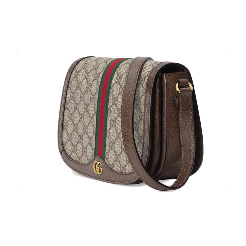 Gucci Ophidia Pasek z Logo Płótno i Skóra Torba Saddle Bag Damska Torba na Ramię 601044-96IWB-8745