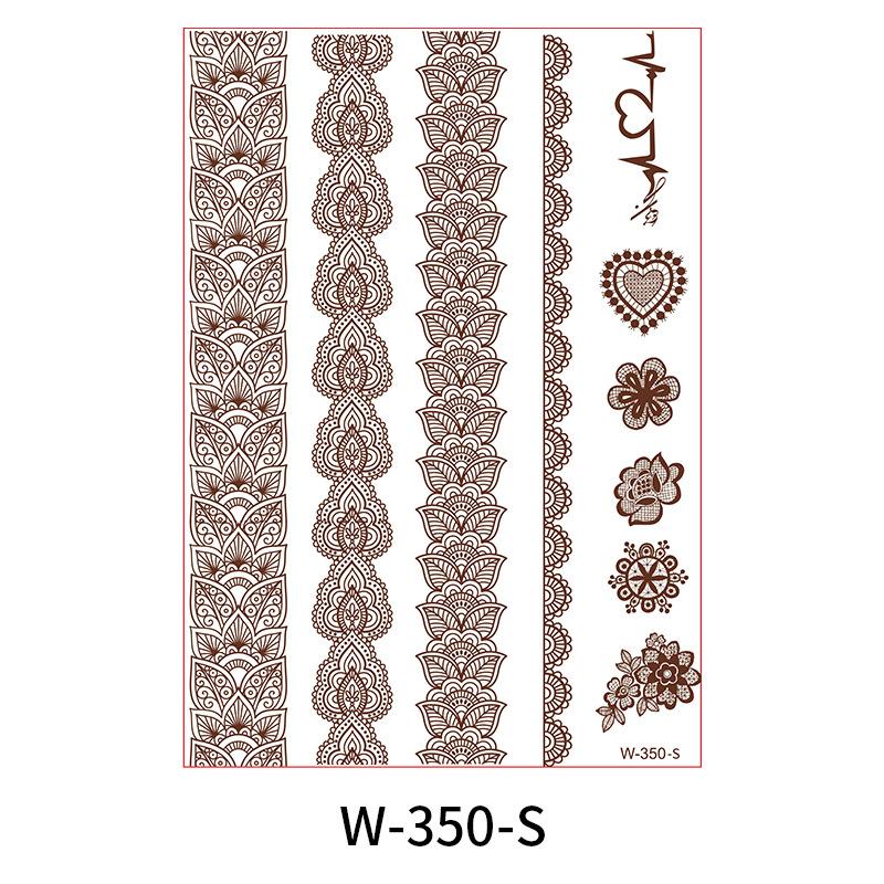 Indian Lace Tattoo Sticker Reddish-Brown Waterproof Tattoo Sticker