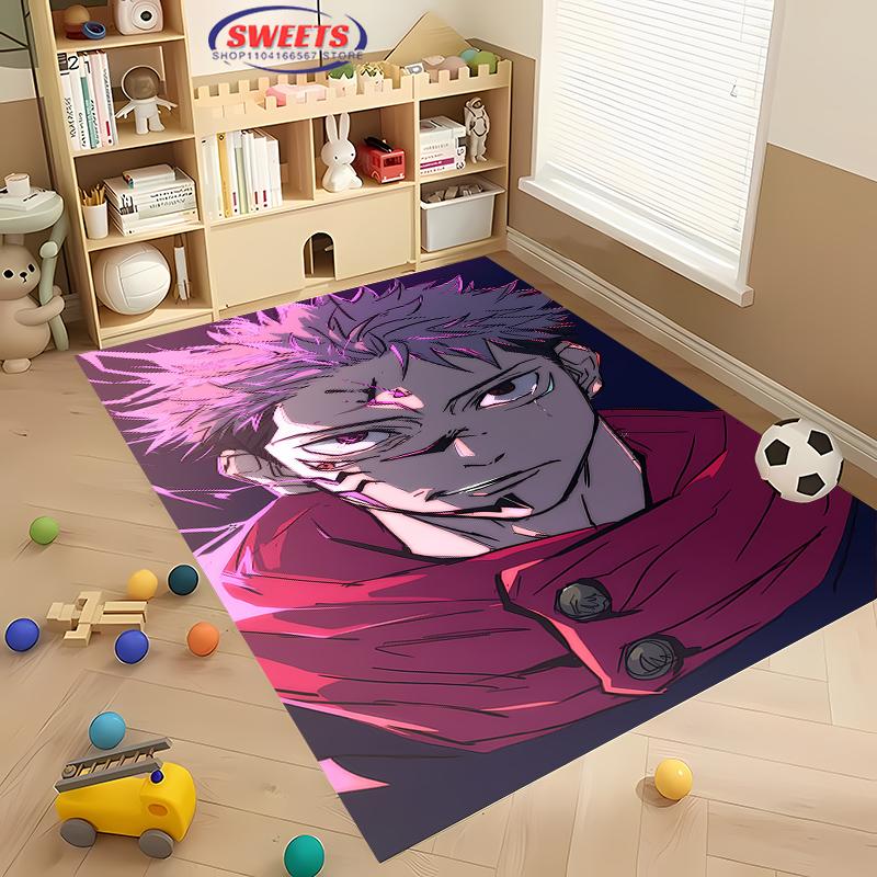 Jujutsu Kaisen Yuji Itadori Carpet! Bedroom Floor Living Room Bed Mat,Non-slip Exquisite Home Decor,Durable Machine Washable Rug