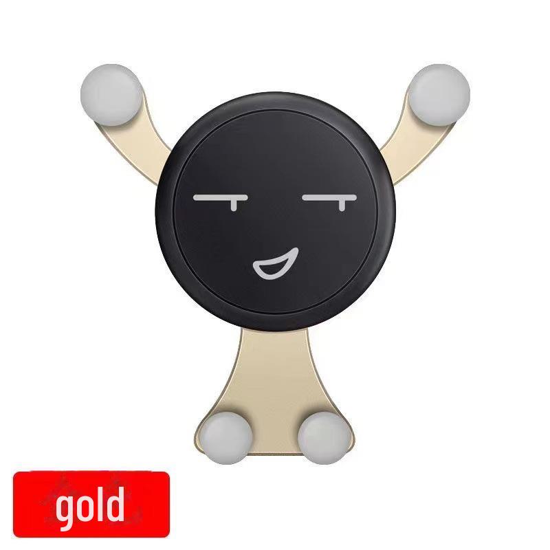 Cartoon Smiling Bear Car Phone Holder: Air Outlet Gravity Mount.