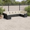 Vidaxl 10-Cz. Garden Lounge Set, Cushions Black Rattan Pe