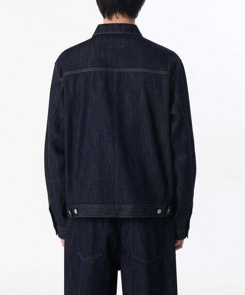 Musinsa Standard Linen-Like Minimal Denim Trucker Jacket [Deep Indigo]