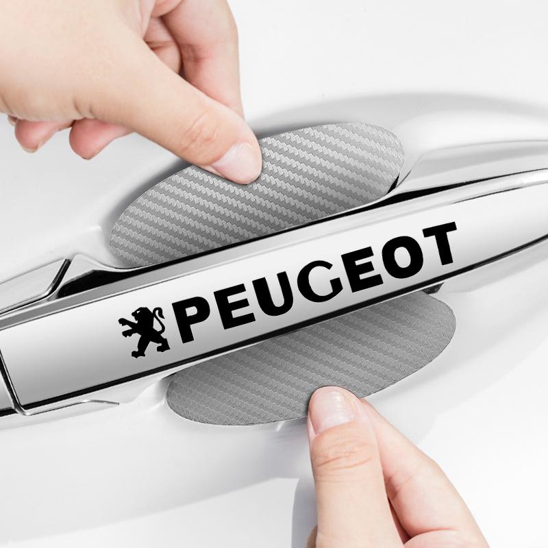 Car Door Sticker Carbon Fiber Scratches Auto Handle Protection Film For Peugeot 308 408 508 RCZ 208 3008 2008 206 207 108 406 407 408 206 207 306 307