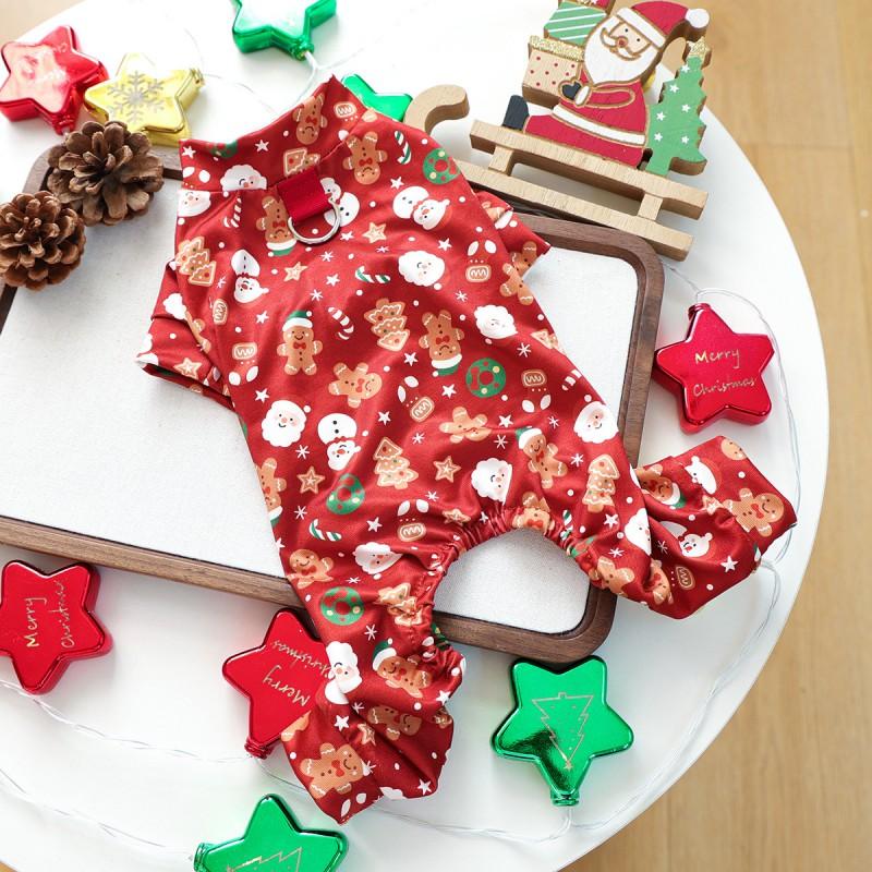 Halloween Christmas Pet Dog Cat Four-Legged Pajamas Cute Soft Breathable Costume Outfit