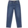 Lee411 Women's High-Waist Slim Straight Washed Blue Jeans