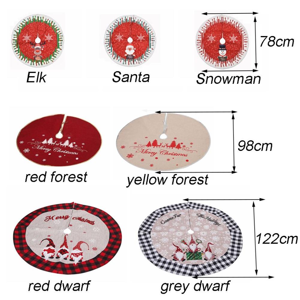 New Year Cloth/Linen Xmas Layout Floor Mat Cover Xmas Decor Christmas Carpet Xmas Tree Skirt
